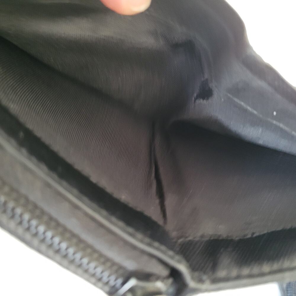 Vintage Prada Milano Black Nylon Saffiano Leather Zip Around Wallet Made in - Picture 8 of 16